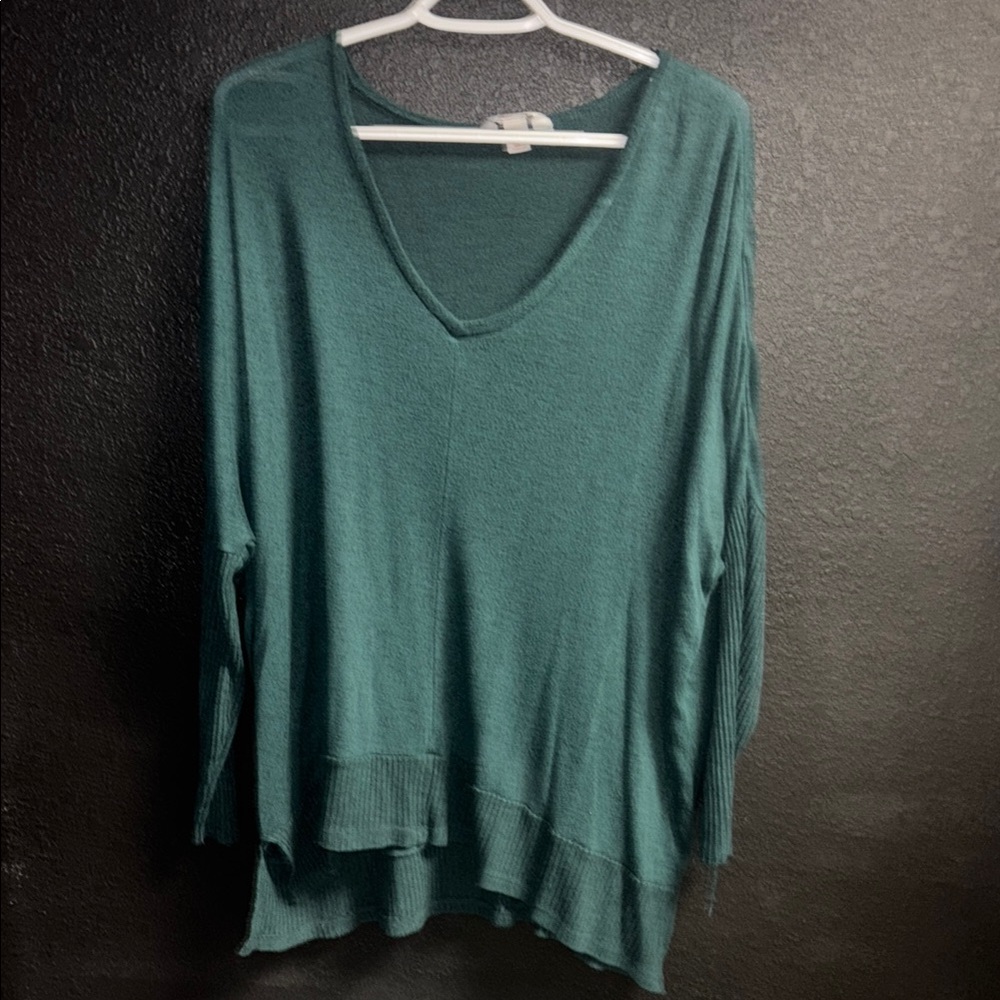 Teal V-Neck Women's Top